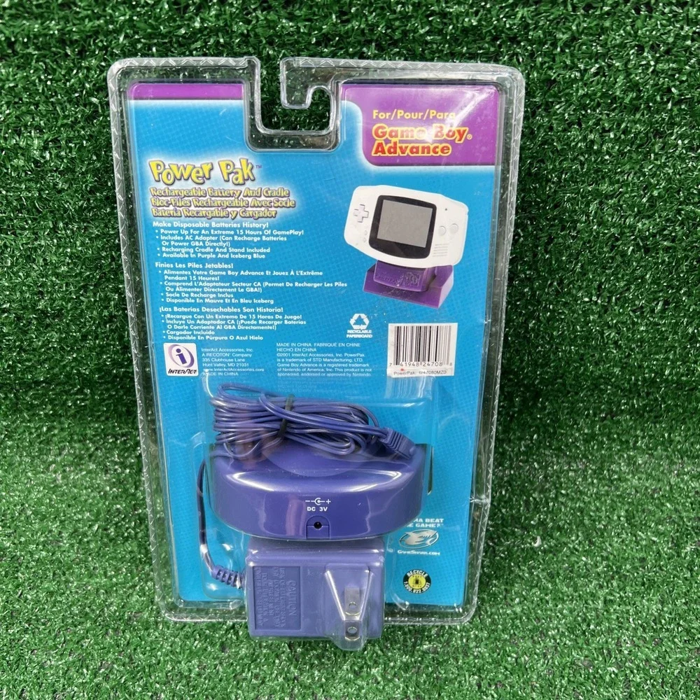 Power Pak Rechargeable Battery &‎ Cradle for Nintendo Game Boy Advance New